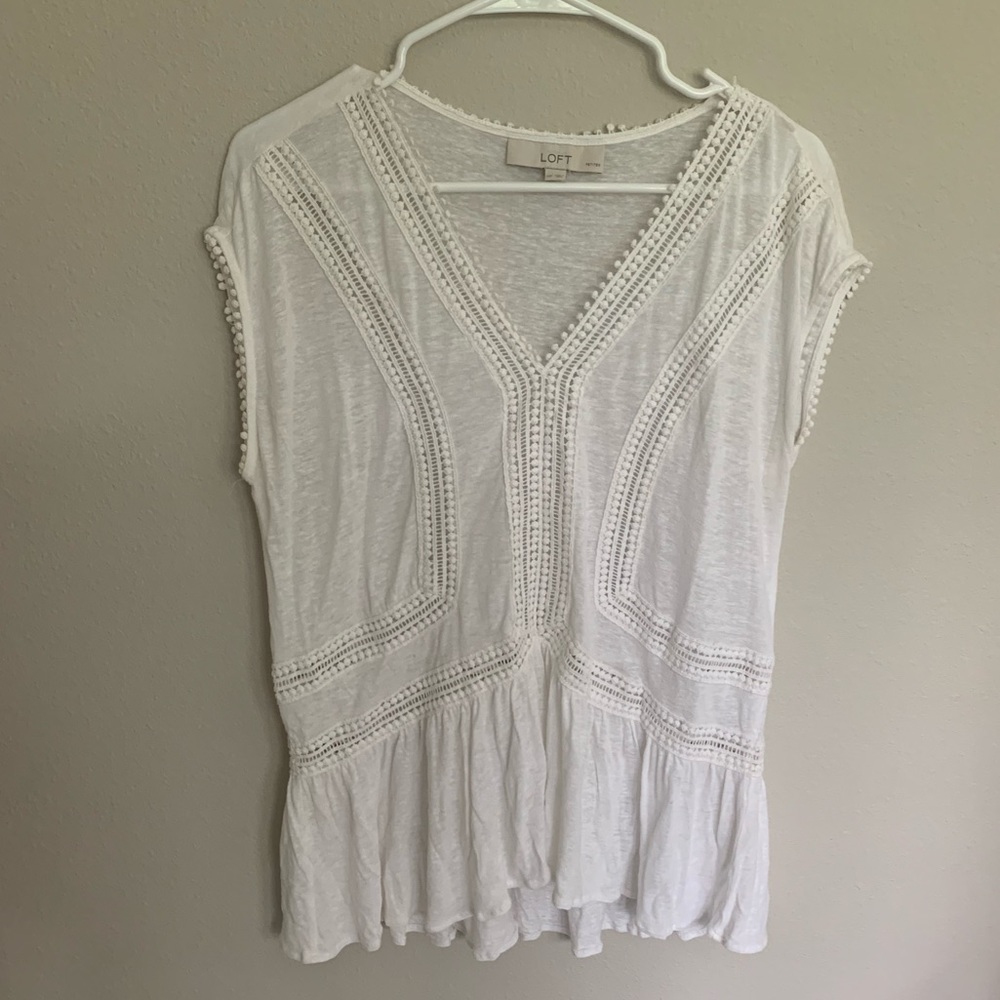 Loft peplum eyelet top